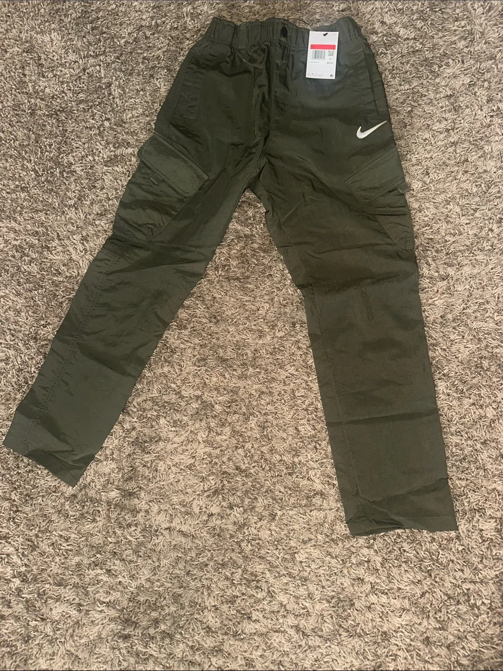 Nike kids Dark Olive Cargo Pants with Swoosh
